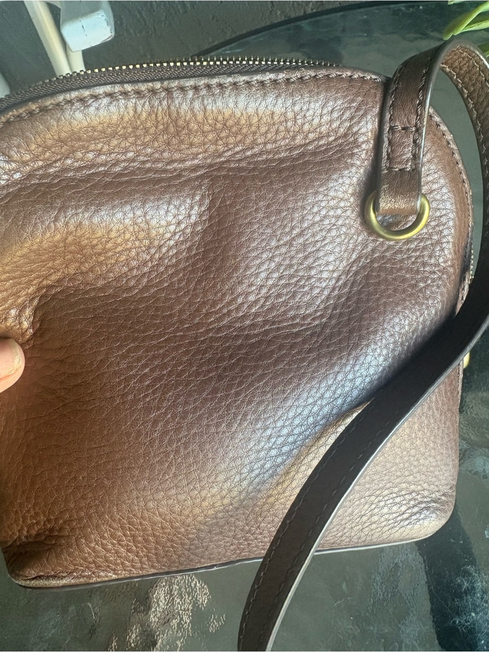 HOBO small brown leather crossbody purse - Picture 5 of 14